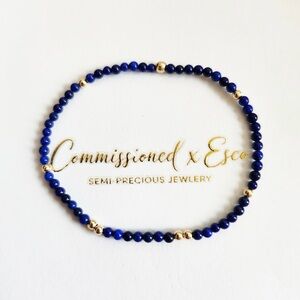 Lapis & 14k Yellow Gold Dot Bracelet